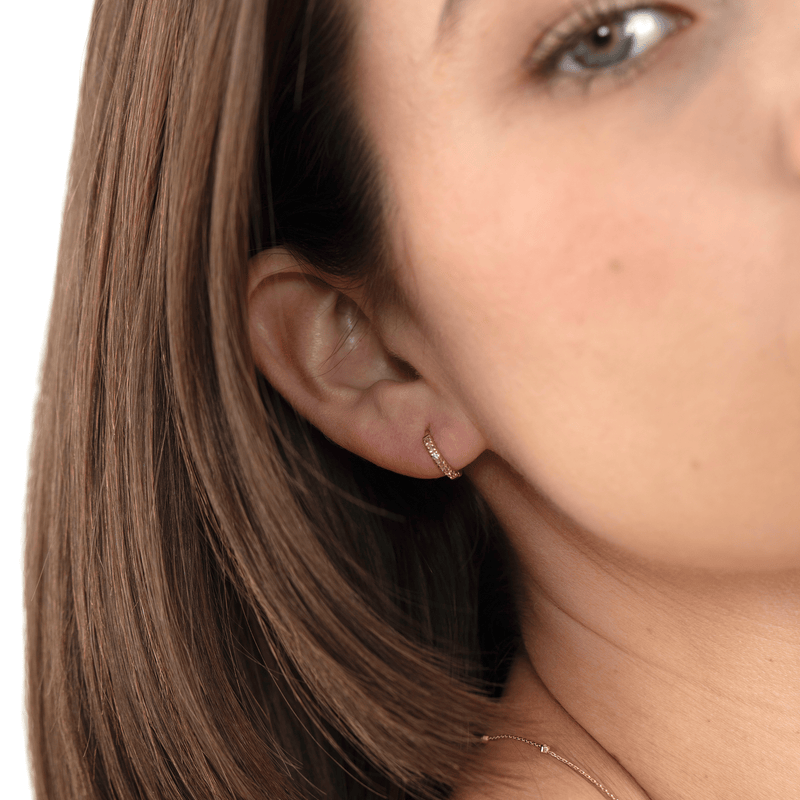 Pink Sapphire Huggie, Kioko