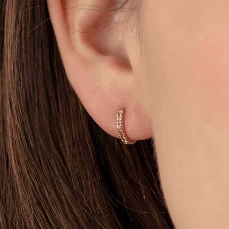 Pink Sapphire Huggie, Kioko