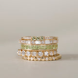 sarah elise gold diamond peridot ring stack