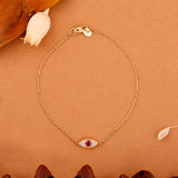 ruby july birthstone evil eye bracelet