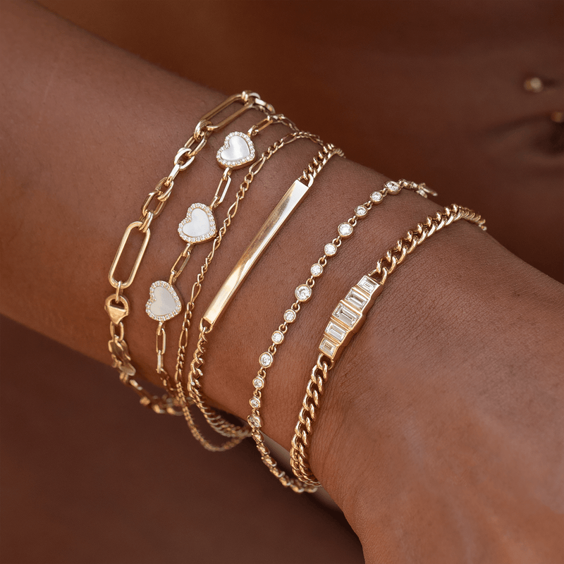 Triple Mother of Pearl Heart Bracelet, Nireth