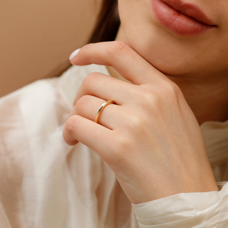 not hollow chunky wedding band