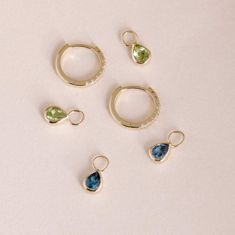 ethically sourced diamond gold charms for solid gold huggies