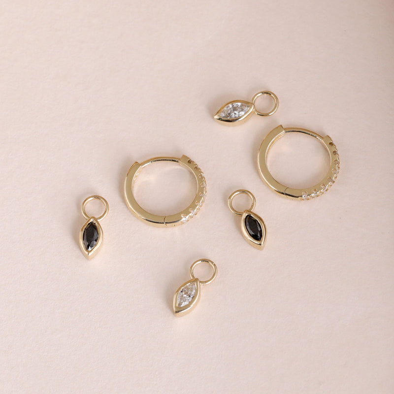 bezel set marquise cut diamond earrings