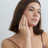 Natural Pear Shape Emerald Open Cuff Ring, Bomonti