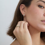 Gold Diamond Bubble Huggie, Caroline