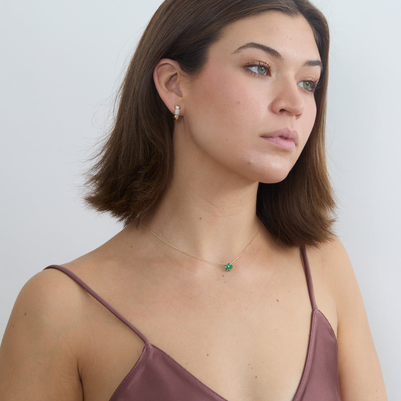 Gold Diamond Bubble Huggie, Caroline