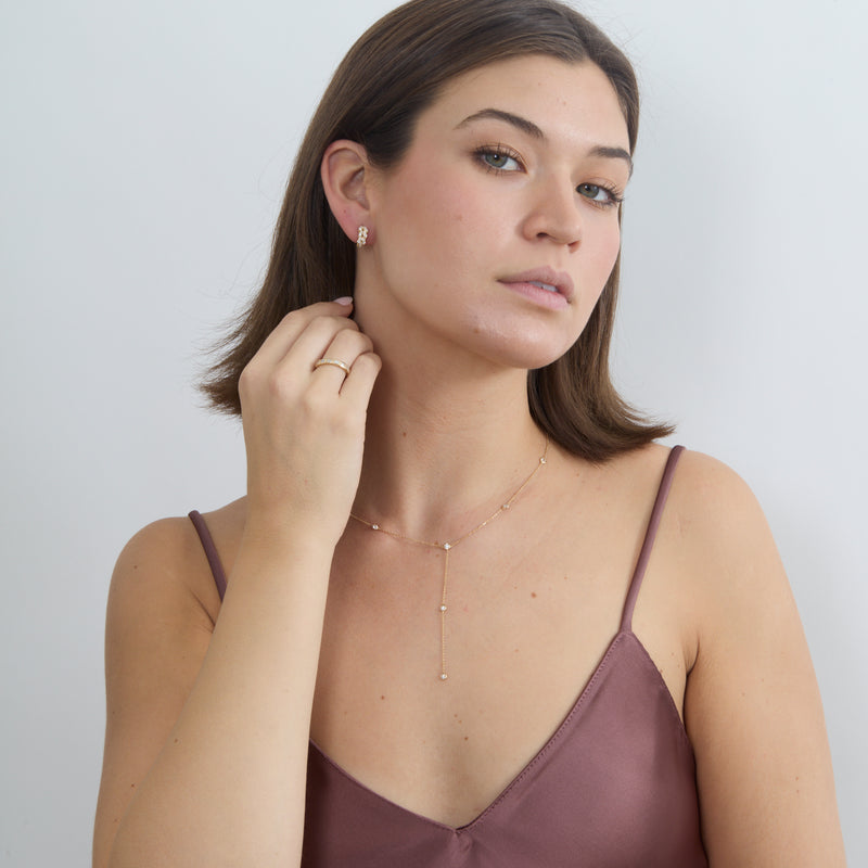 Leaf Branch Diamond Huggies, Emery