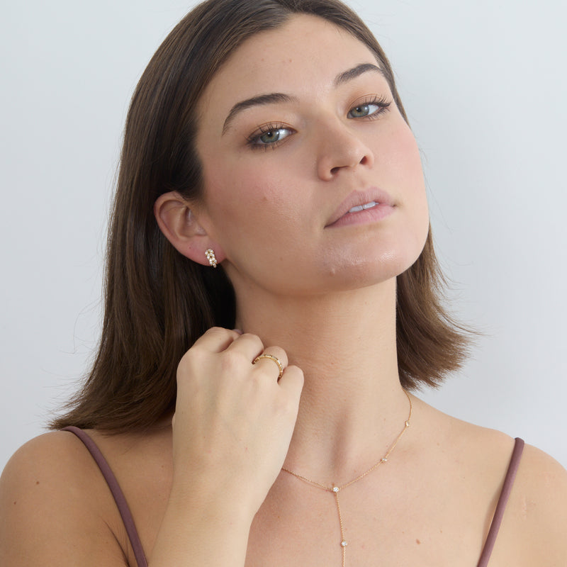 Leaf Branch Diamond Huggies, Emery