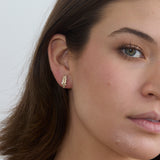 White Diamond Leaf Stud Earrings, Emilia