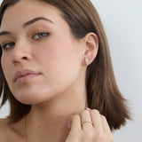 White Diamond Leaf Stud Earrings, Emilia