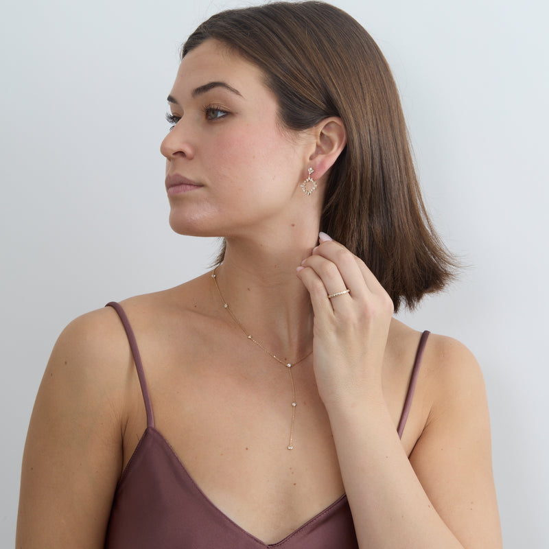 Baguette-Diamond Drop Earrings, Casey