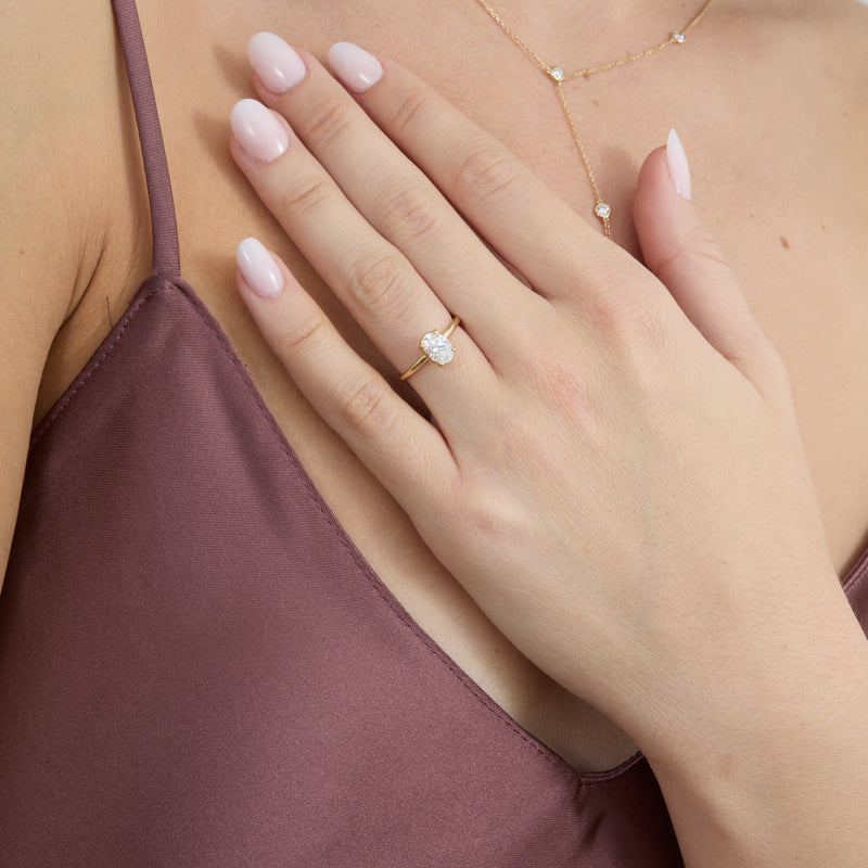 Oval Lab-Grown Diamond Engagement Ring, Stephanie