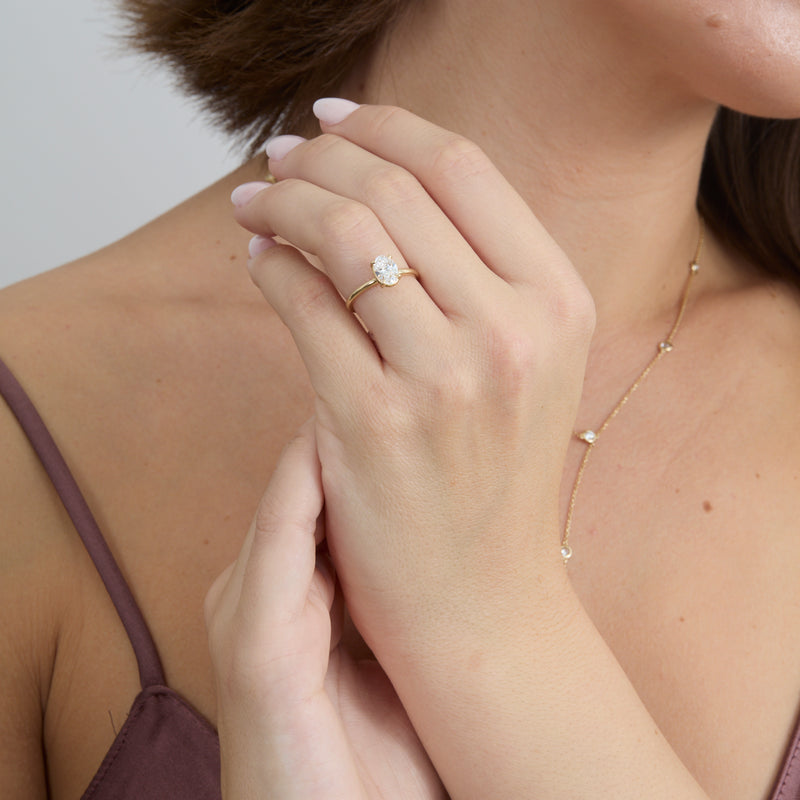 Oval Lab-Grown Diamond Engagement Ring, Stephanie