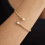 baguette and round cut white diamond bracelet
