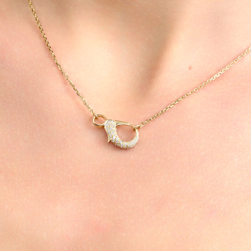 Diamond Lobster Clasp Enhancer Necklace, Eila