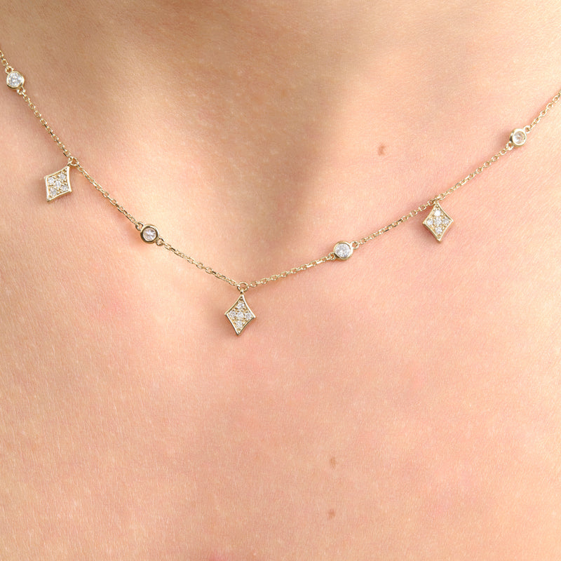 Diamond Kite Charm Necklace, Adalee