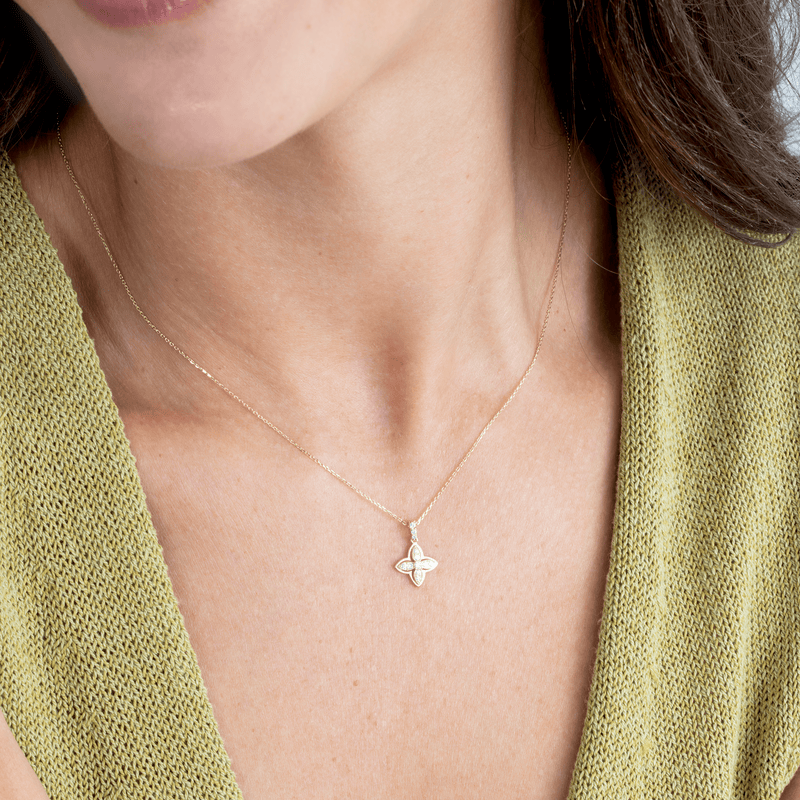 Diamond Clover Necklace, Rosie