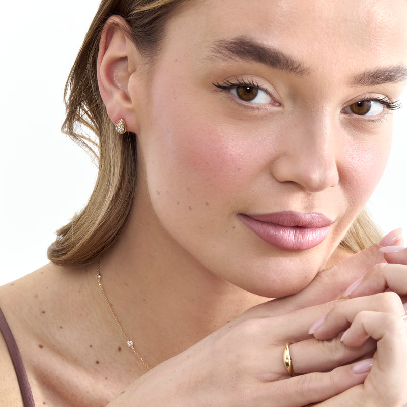 Diamond Teardrop Stud Earrings, Kenna