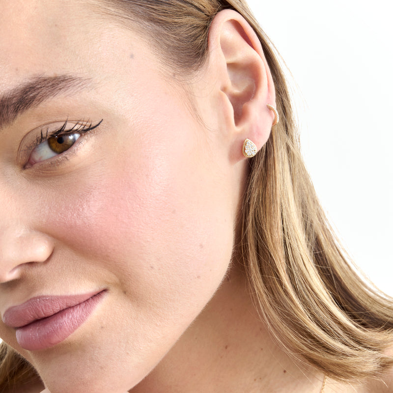 Diamond Teardrop Stud Earrings, Kenna