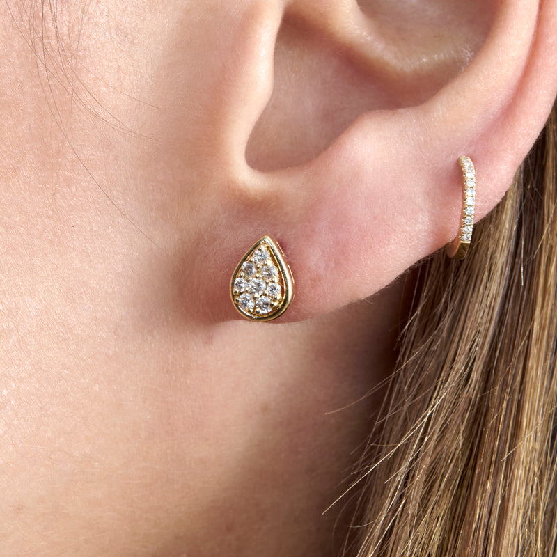Diamond Teardrop Stud Earrings, Kenna