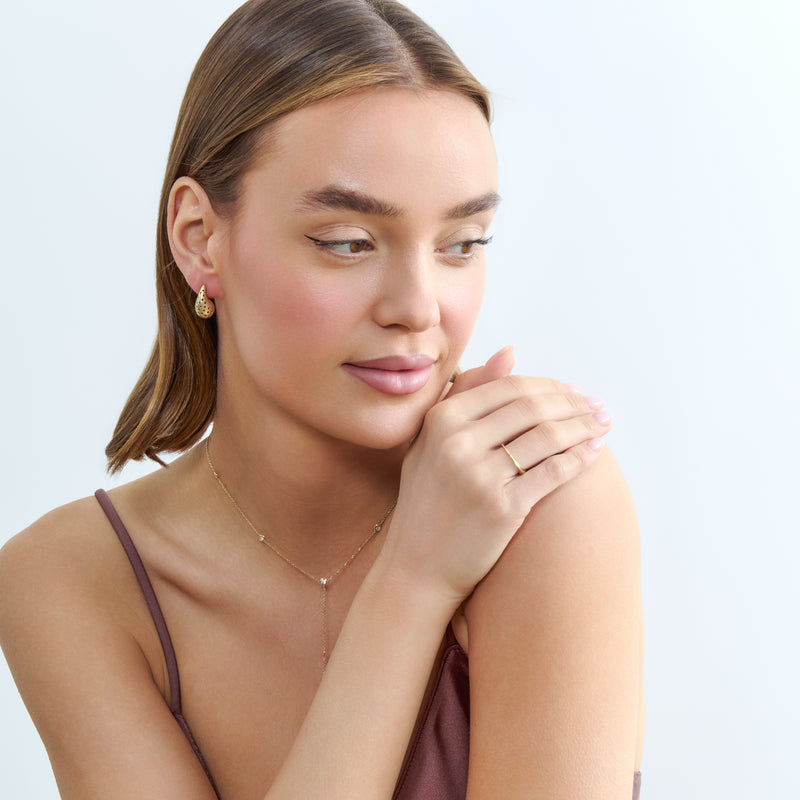 Black Diamond Droplet Stud Earring, Virginia