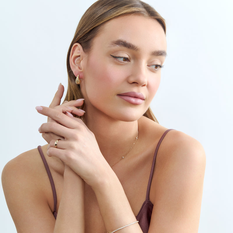 Black Diamond Droplet Stud Earring, Virginia