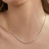 Diamond Tennis Necklace with Cuban Chain, Mackenzie