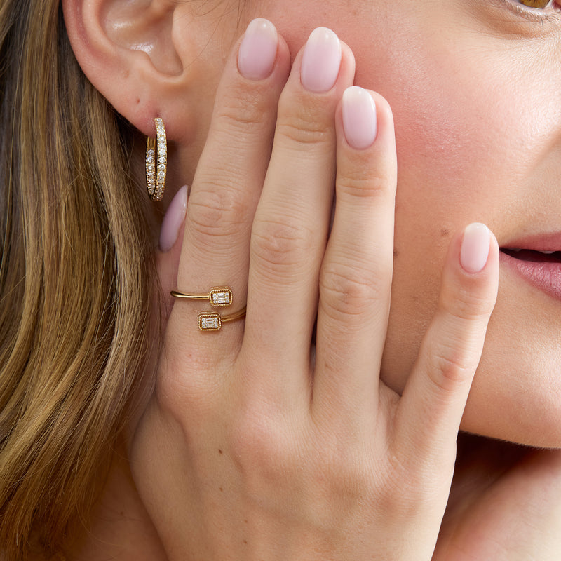 Diamond Baguette Wrap-Around Ring, Unique