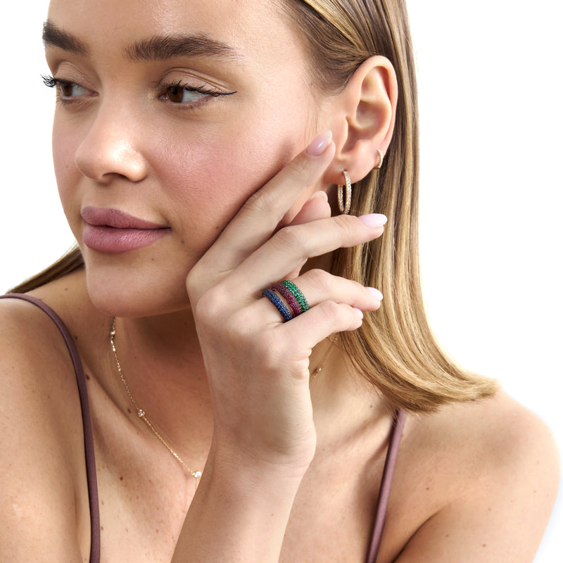 Emerald Pave Dome Ring, Gem