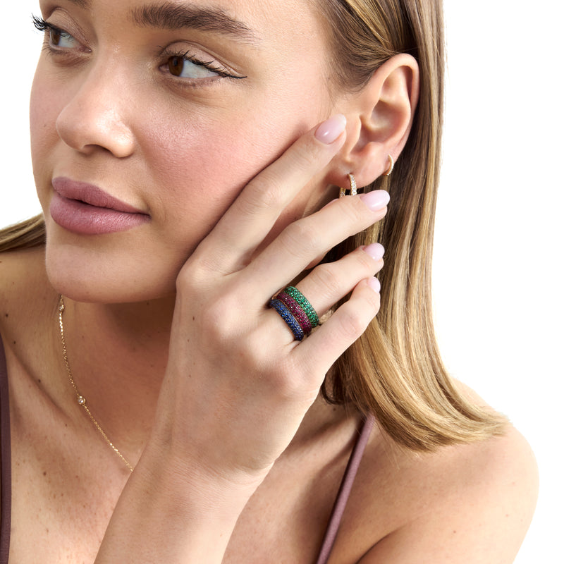 Emerald Pave Dome Ring, Gem