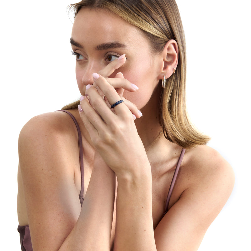 Blue Sapphire Dome Eternity Ring, Gem