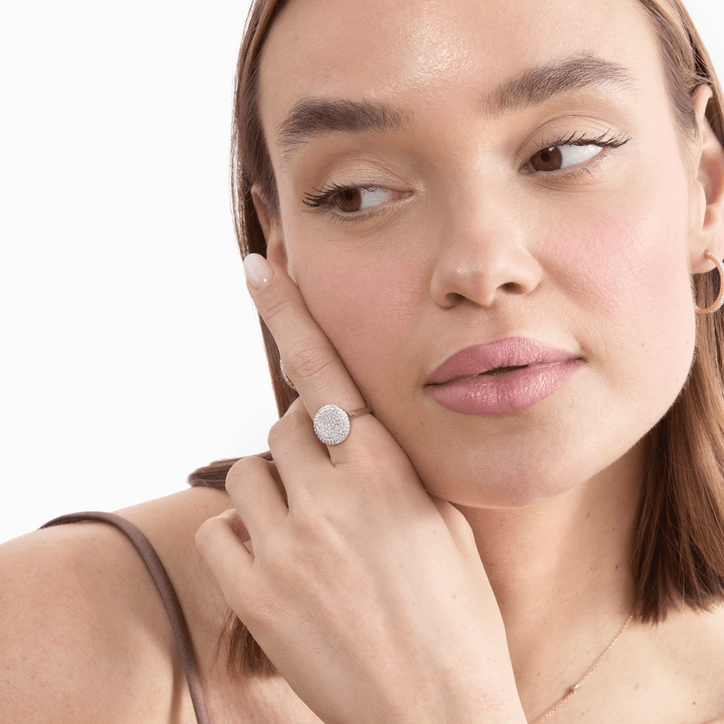 Diamond Button Ring, Leona