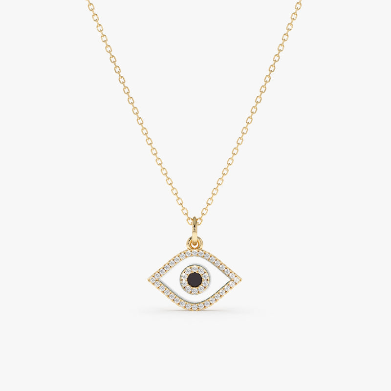 Diamond and Enamel Evil Eye Charm, Lucinda