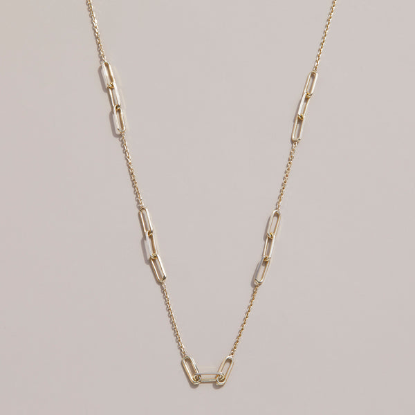 Paperclip Cable Chain Mix Necklace