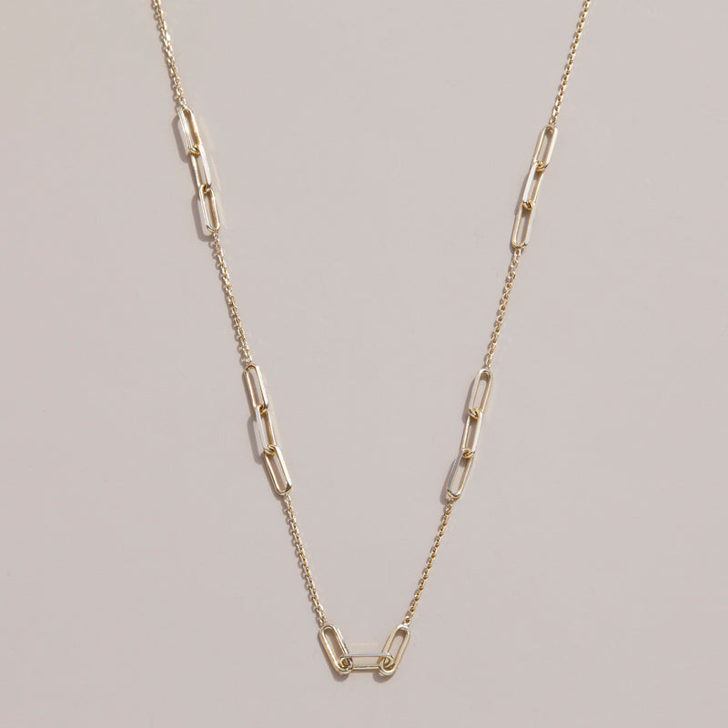 Paperclip Cable Chain Mix Necklace