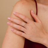 prong setting solid gold white diamond ring