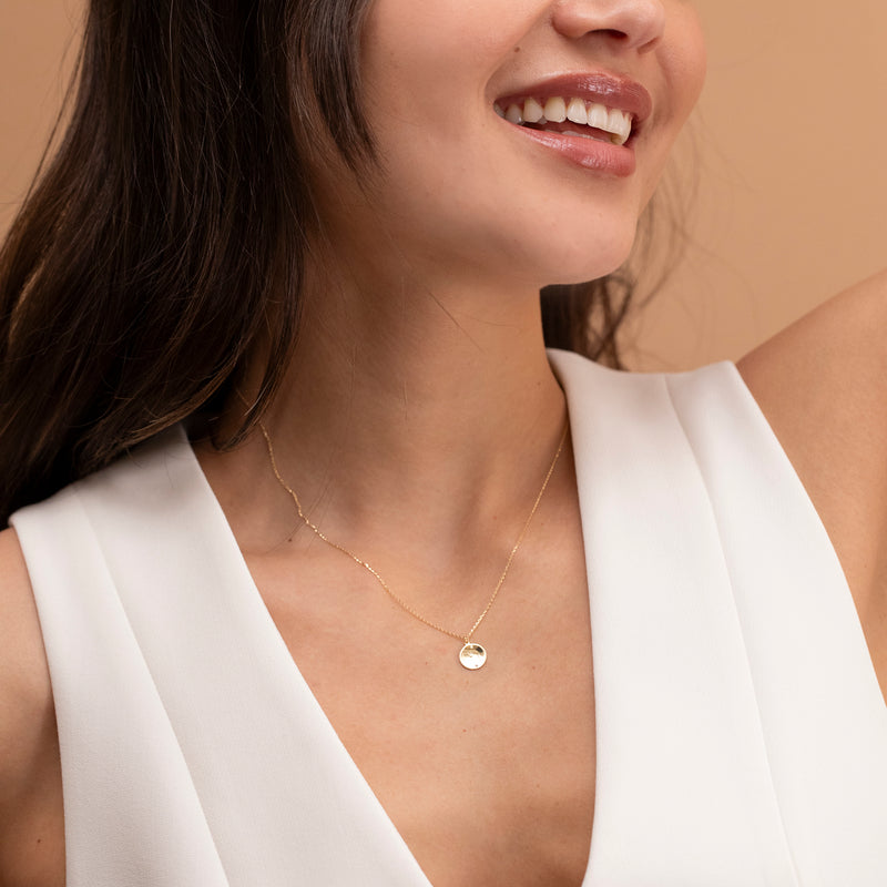 petite diamond custom initial necklace