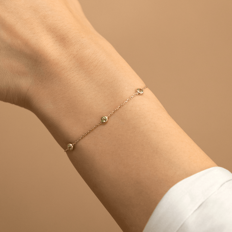 natural green peridot dainty bangle