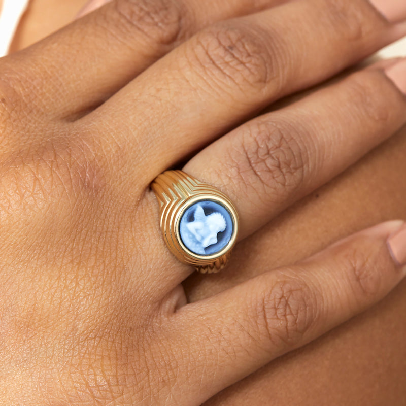Intaglio Angel Ring In Solid Gold