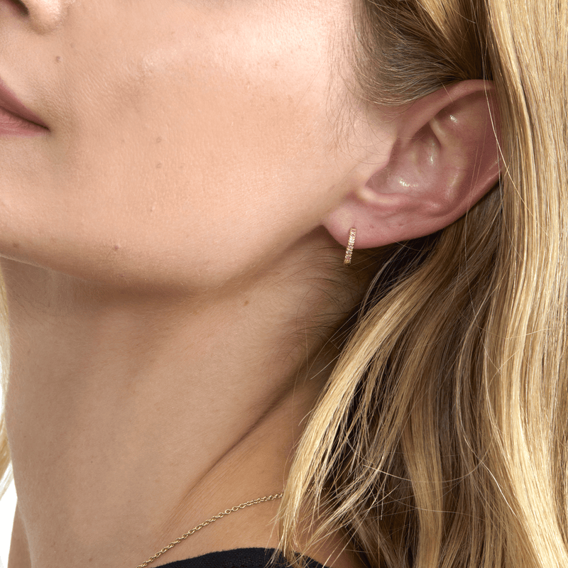 Pink Sapphire Huggie, Kioko