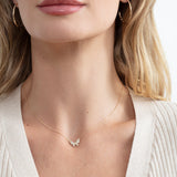 14k yellow gold diamond butterfly necklace 