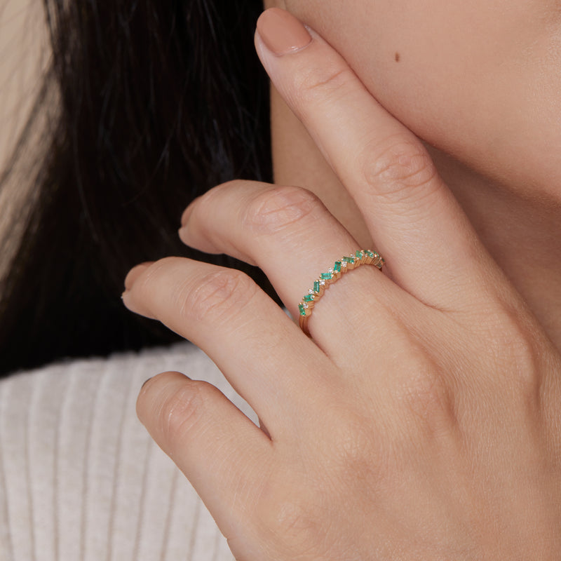 Emerald and Diamond Garland Ring, Fallon