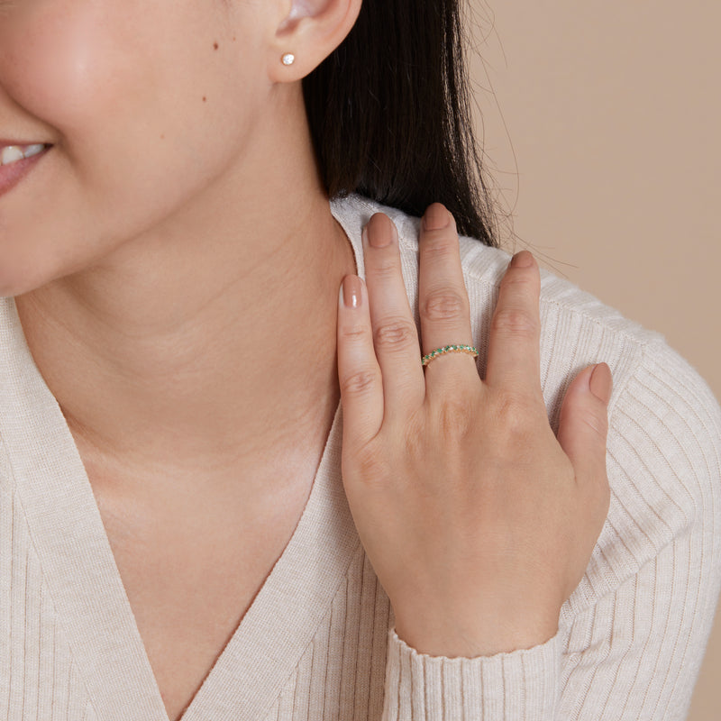 Emerald and Diamond Garland Ring, Fallon