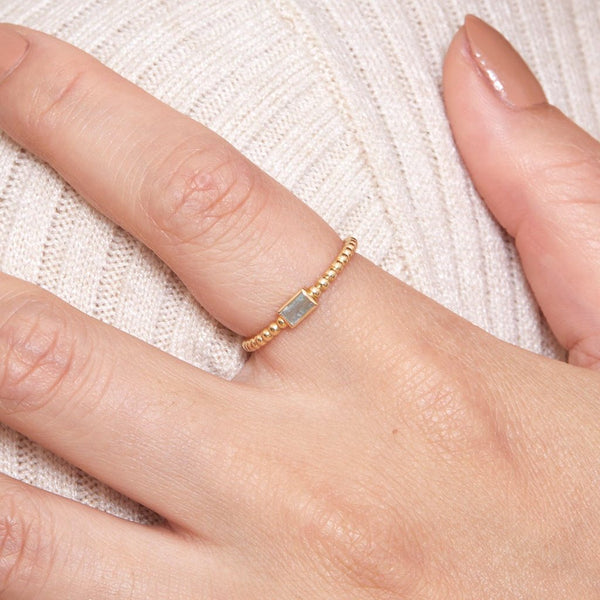 Beaded Labradorite Ring, Remi