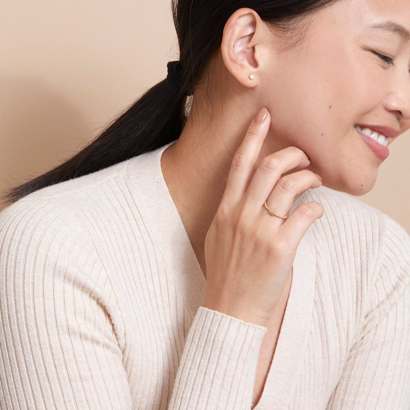 Beaded Moonstone Ring, Remi