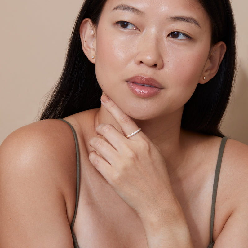 lined white diamond half eternity ring