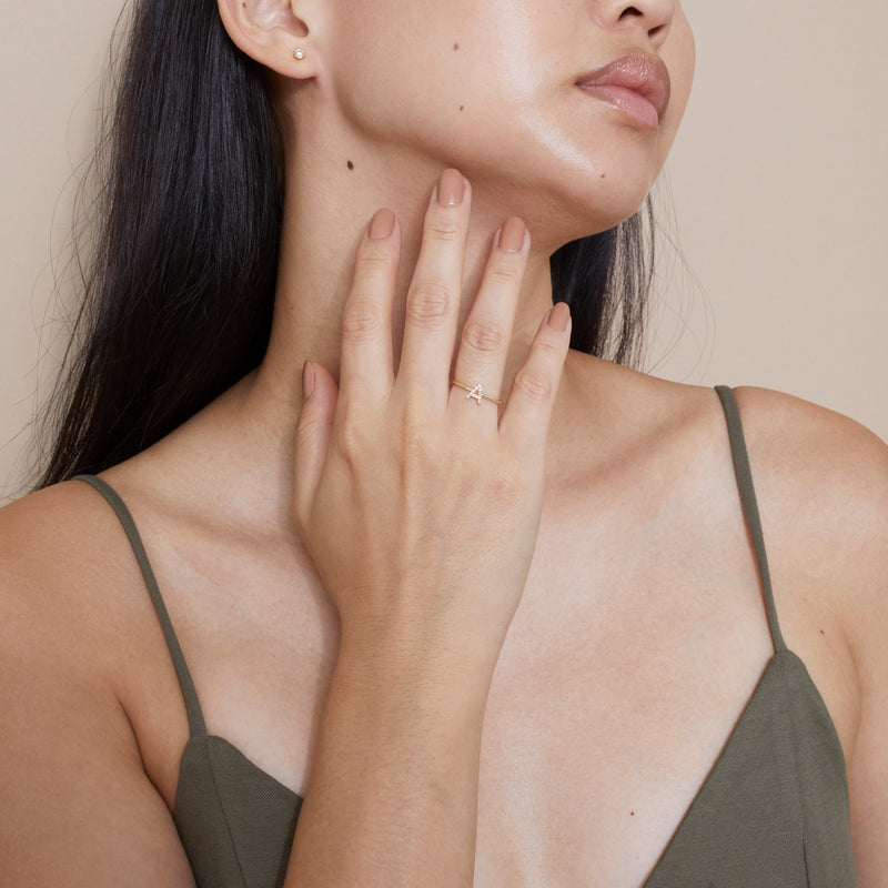 Mini Diamond Initial Ring, Shonda