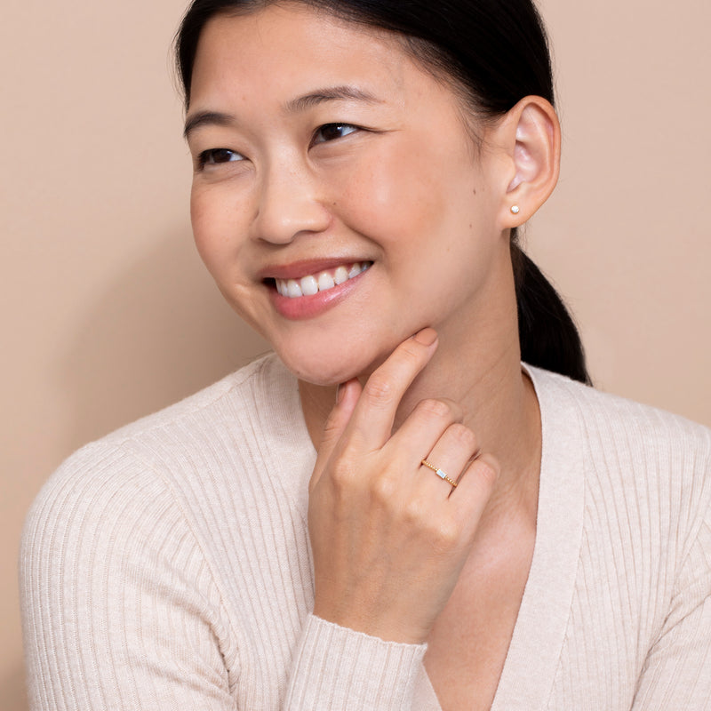 Beaded Moonstone Ring, Remi