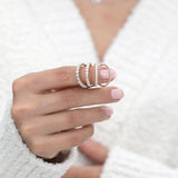 Diamond bezel half eternity ring